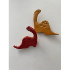 Брошь керамическая "Динозаврик". Ручная работа